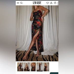12th Tribe Natalia Black Floral Maxi Dress size Small